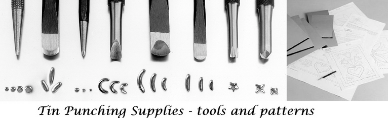 Tin punch tools, patterns and mtal 