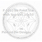 P 1202 Six Point Star with Sparkles 10x10
