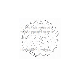 P 1202 Six Point Star with Sparkles 10x10