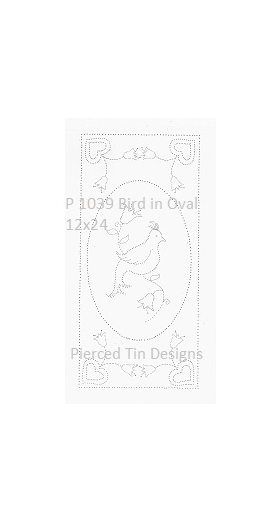 P 1039 Bird in Oval 12x24