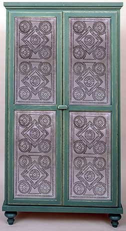 Cabinet created by Jim Bishop Cabinets, Punched Tin panels made-to-order design RP-1017A