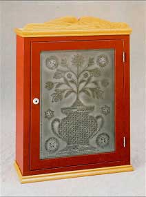 Painted pine hanging cupboard with cherry trim features style RP-1239 "Something Old"