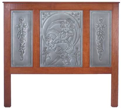 Ornate Headboard Featuring Punched Tin Panels (RP-1270, RP-1271, RP-1270)